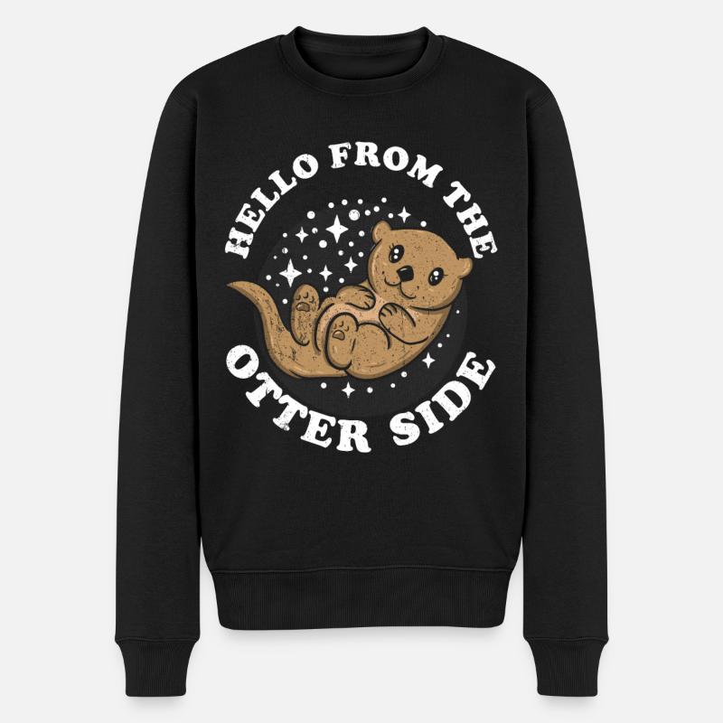 Otter - Männer Premium Bio Pullover - Schwarz