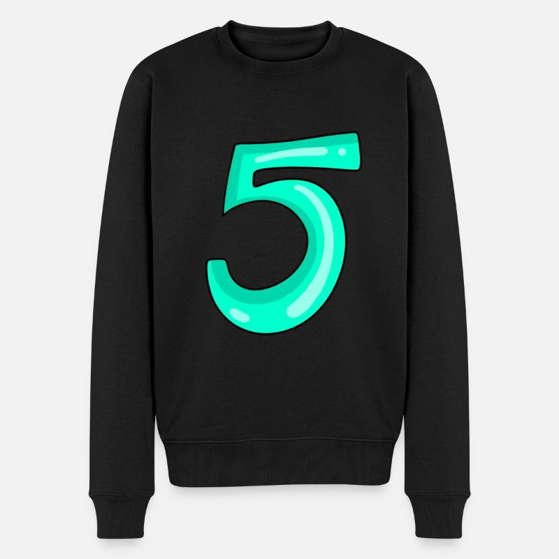 5 - Männer Premium Bio Pullover - Schwarz