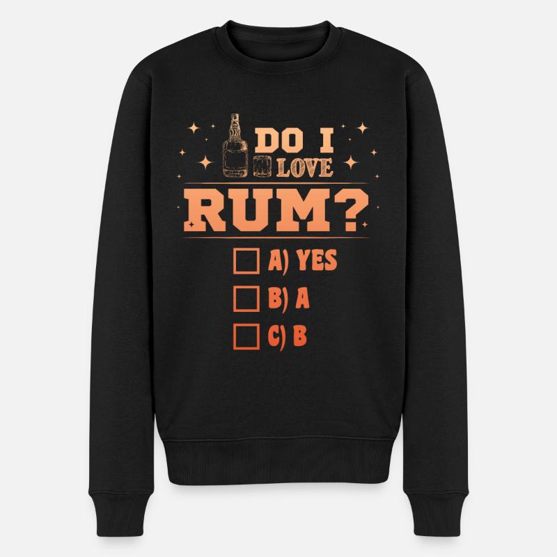Rum Trinker - Männer Premium Bio Pullover - Schwarz