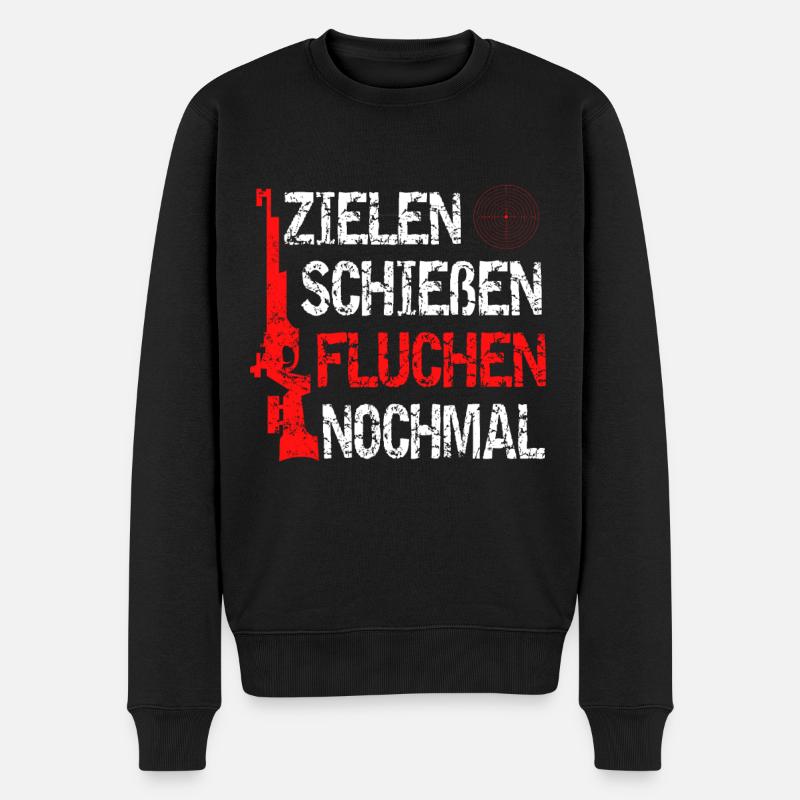 Luftgewehr - Männer Premium Bio Pullover - Schwarz