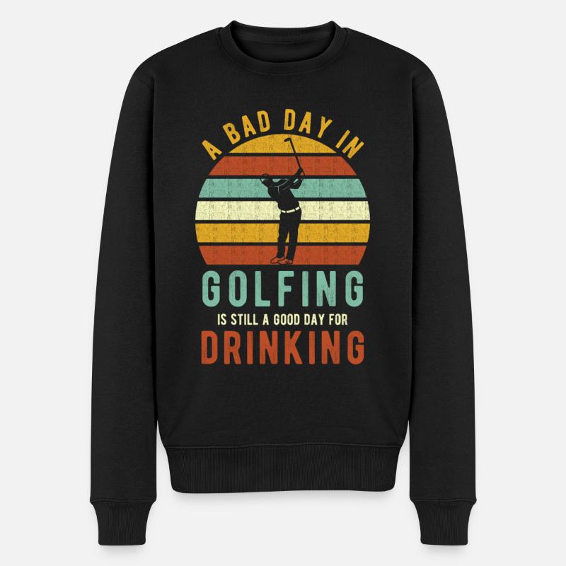 Golf Spruch lustig Golfer Geschenk - Männer Premium Bio Pullover - Schwarz