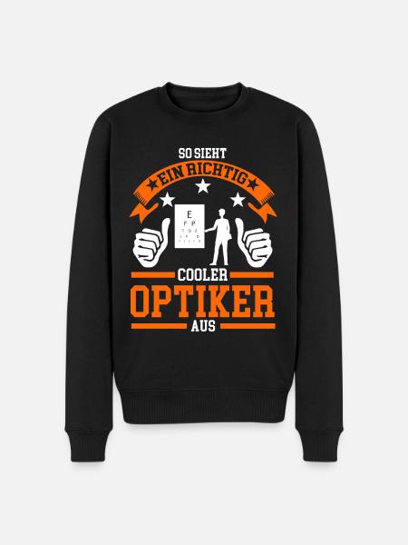 Optiker Brille Optik Geschenk - Männer Premium Bio Pullover - Schwarz
