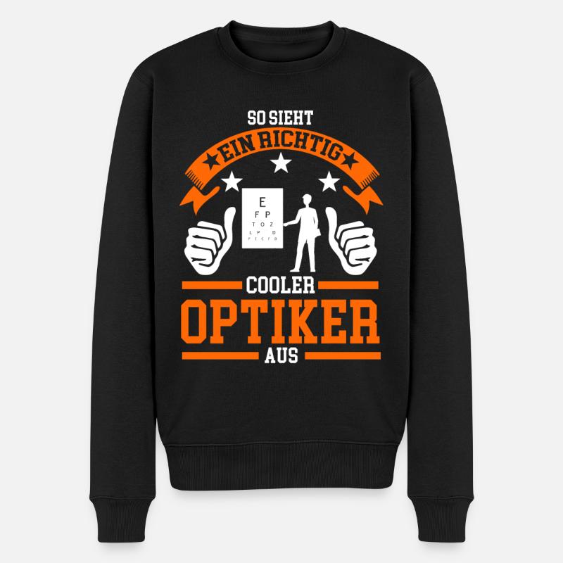 Optiker Brille Optik Geschenk - Männer Premium Bio Pullover - Schwarz