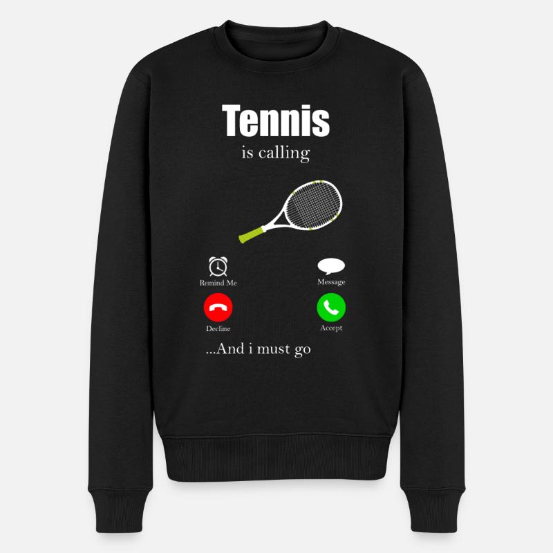 Tennis - Männer Premium Bio Pullover - Schwarz
