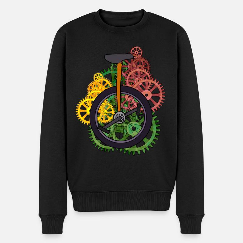 Maschine Einrad Technik Räder Rad Fahrrad - Männer Premium Bio Pullover - Schwarz