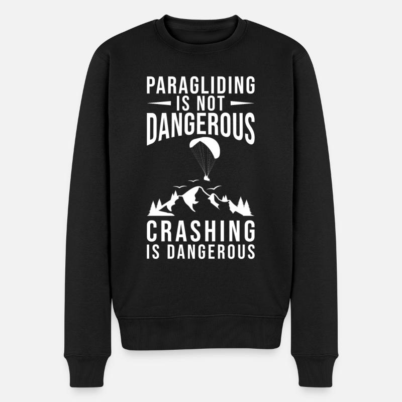 Gleitschirm fliegen Gleitschirm Spruch - Männer Premium Bio Pullover - Schwarz