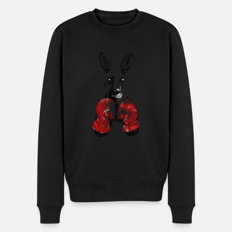 Kangourou avec des gants de boxe - Pull Premium bio Homme - noir
