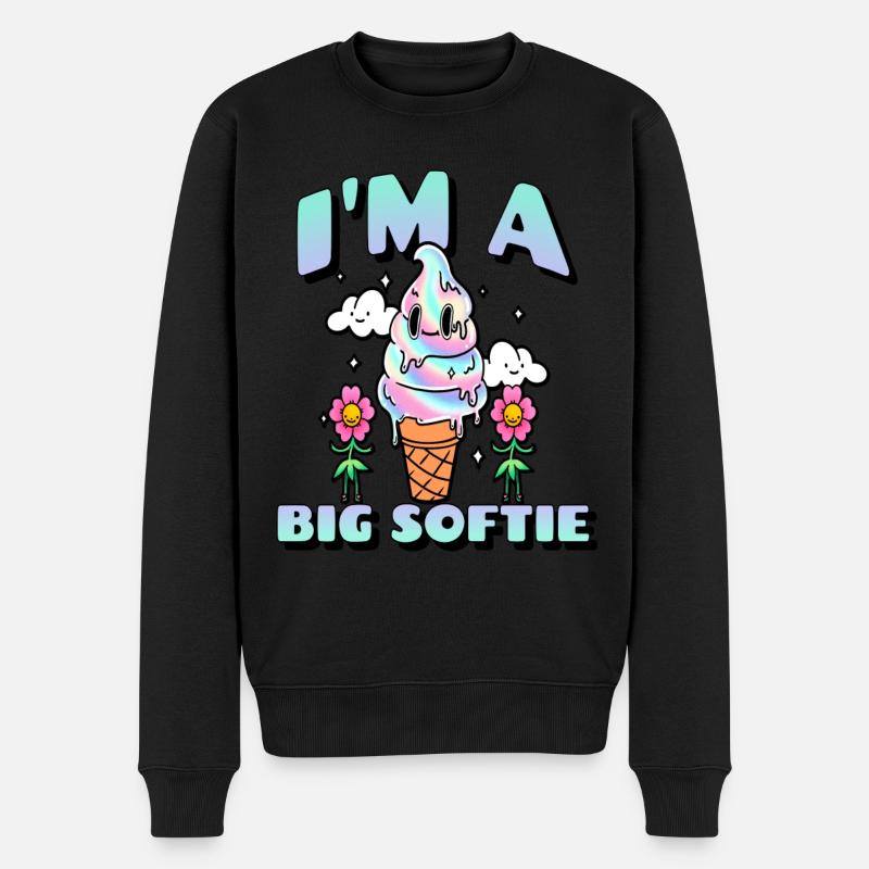 I'M A BIG SOFTIE - Männer Premium Bio Pullover - Schwarz