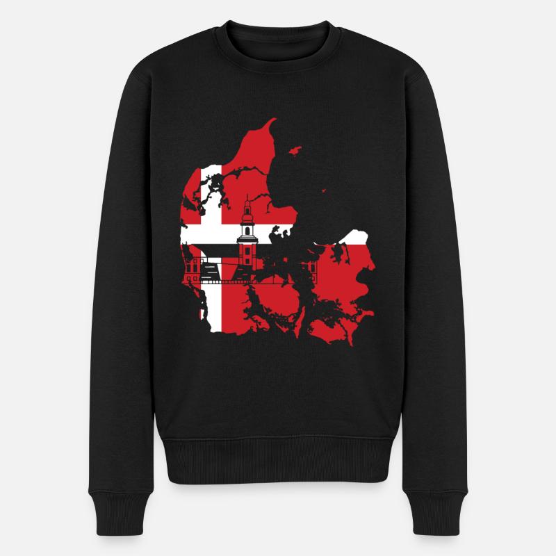 Dänemark Flagge - Männer Premium Bio Pullover - Schwarz