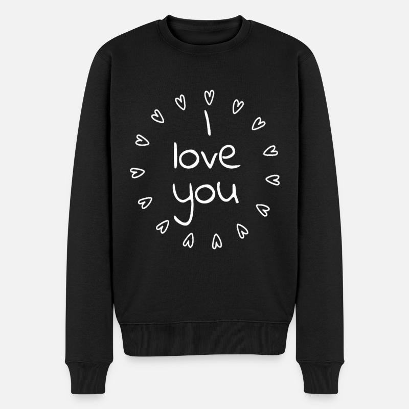 I love you - Pull Premium bio Homme - noir