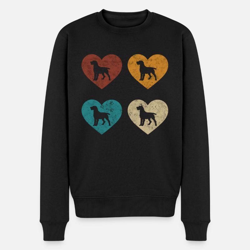 Deutsch Drahthaar Vintage Herz Drahthaar Geschenk - Männer Premium Bio Pullover - Schwarz
