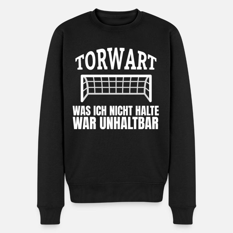 Torwart Fußball Torhüter Spruch Handball Tormann - Männer Premium Bio Pullover - Schwarz