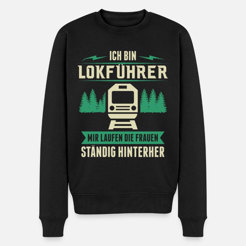 Lokführer Triebfahrzeugführer Zugführer Geschenk - Männer Premium Bio Pullover - Schwarz
