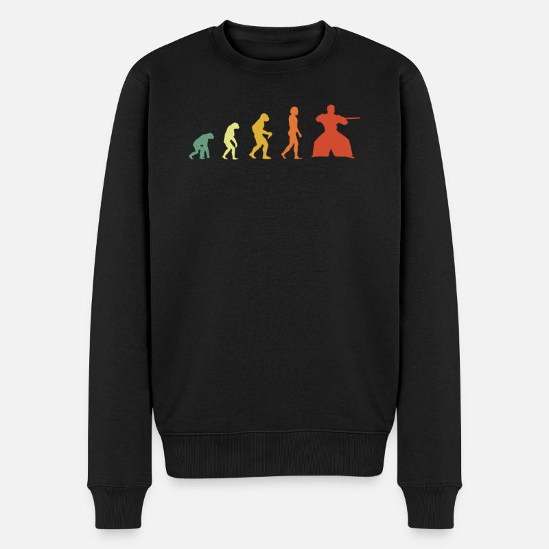 Rétro aikido Evolution - Pull Premium bio Homme - noir
