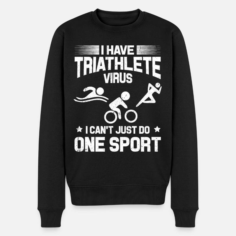 Triathlon - Männer Premium Bio Pullover - Schwarz