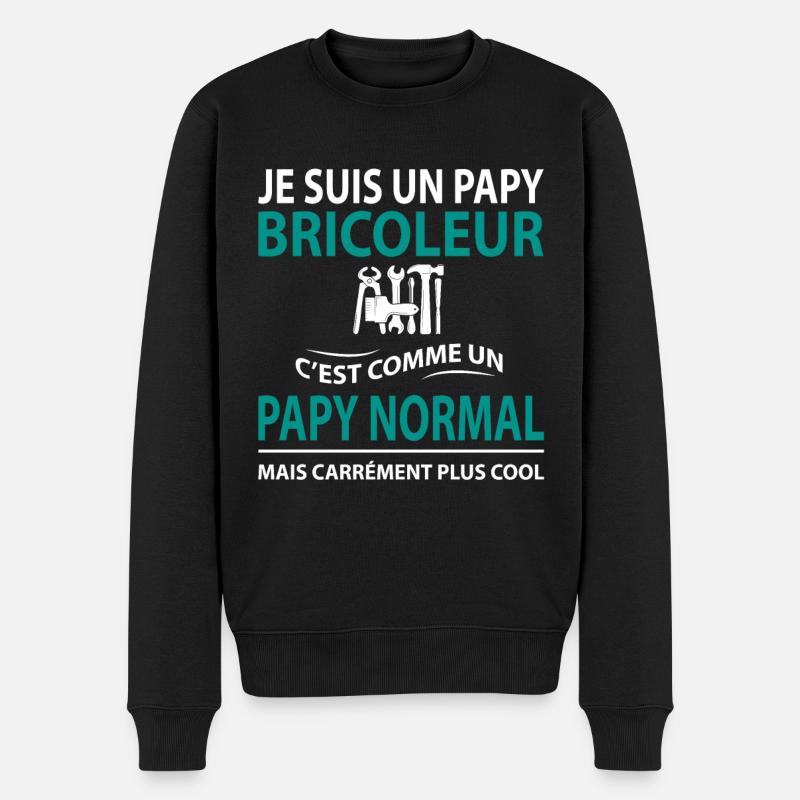 papy bricoleur humour - Pull Premium bio Homme - noir