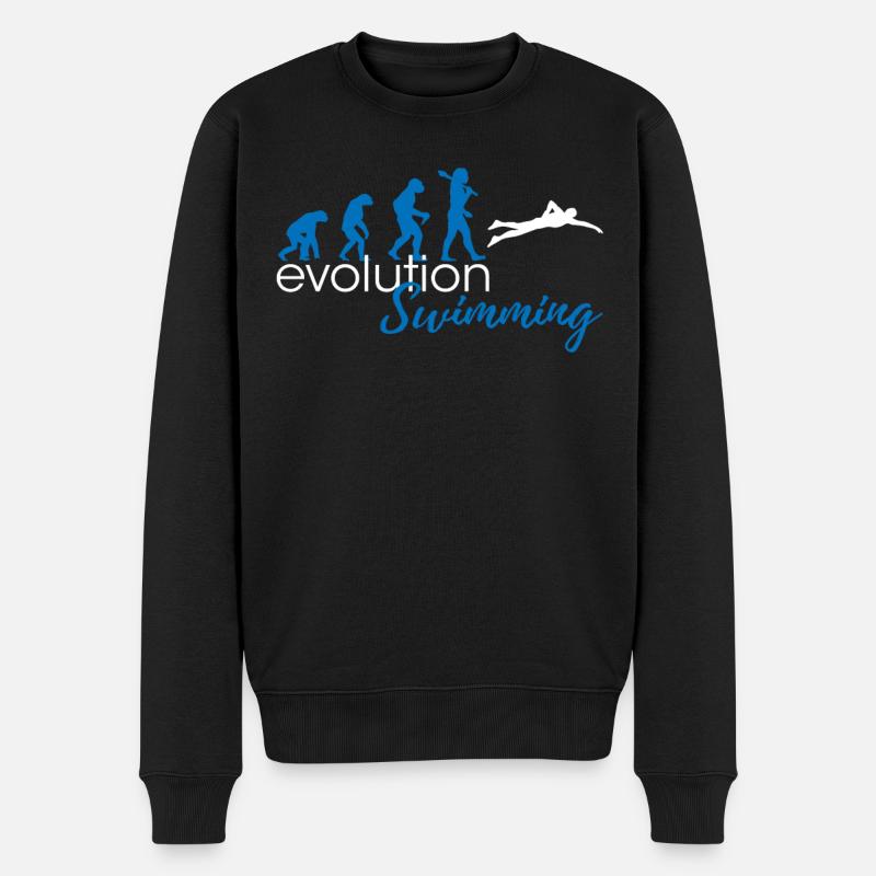Swimming Evolution - Men's Premium Organic Jumper - black