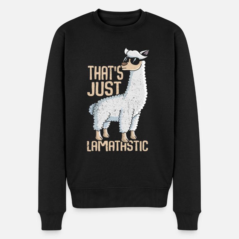 Lama - Männer Premium Bio Pullover - Schwarz