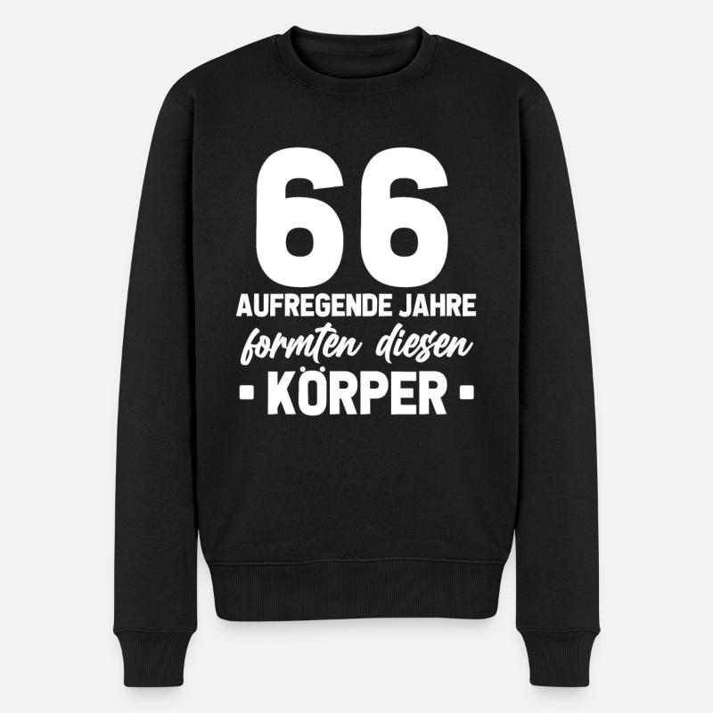 66. Geburtstag Geschenkidee 66 Jahre Alt Geschenk - Männer Premium Bio Pullover - Schwarz