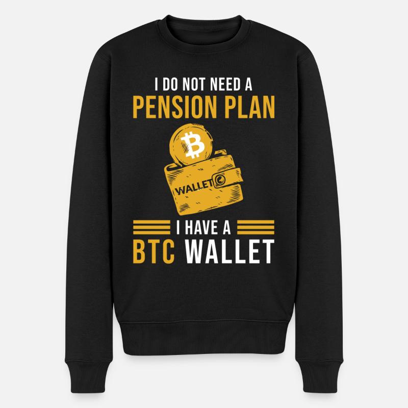 BTC Bitcoin Wallet Spruch - Pull Premium bio Homme - noir