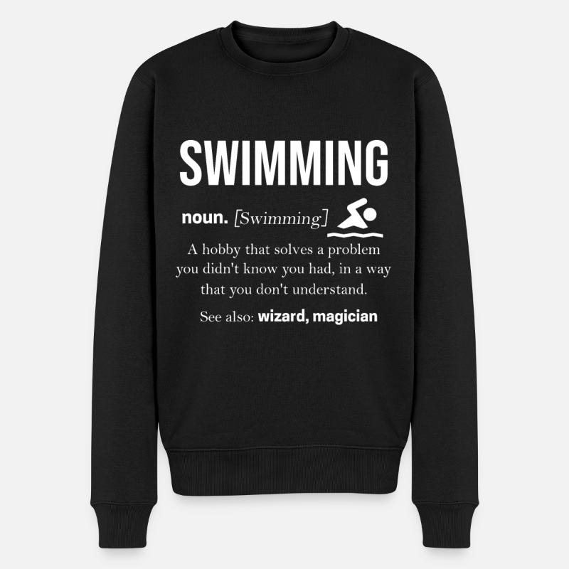 Schwimmen - Männer Premium Bio Pullover - Schwarz