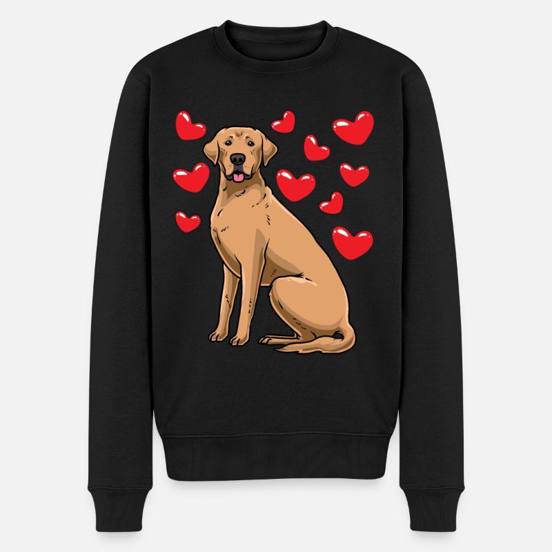 Broholmer Hund mit Herzen - Männer Premium Bio Pullover - Schwarz