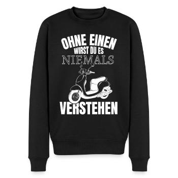 Motorroller Spruch Moped Mofa Roller fahren Bike - Männer Premium Bio Pullover - Schwarz - Vorne - Nico (187cm)