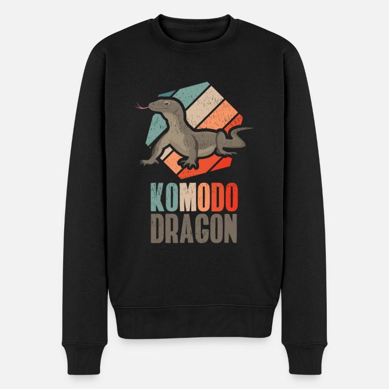 Komodo-Drachen - Männer Premium Bio Pullover - Schwarz