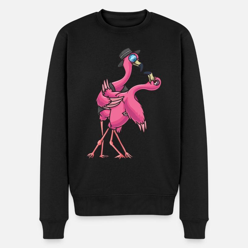 Flamenco tanzende Flamingo Geschenk - Männer Premium Bio Pullover - Schwarz