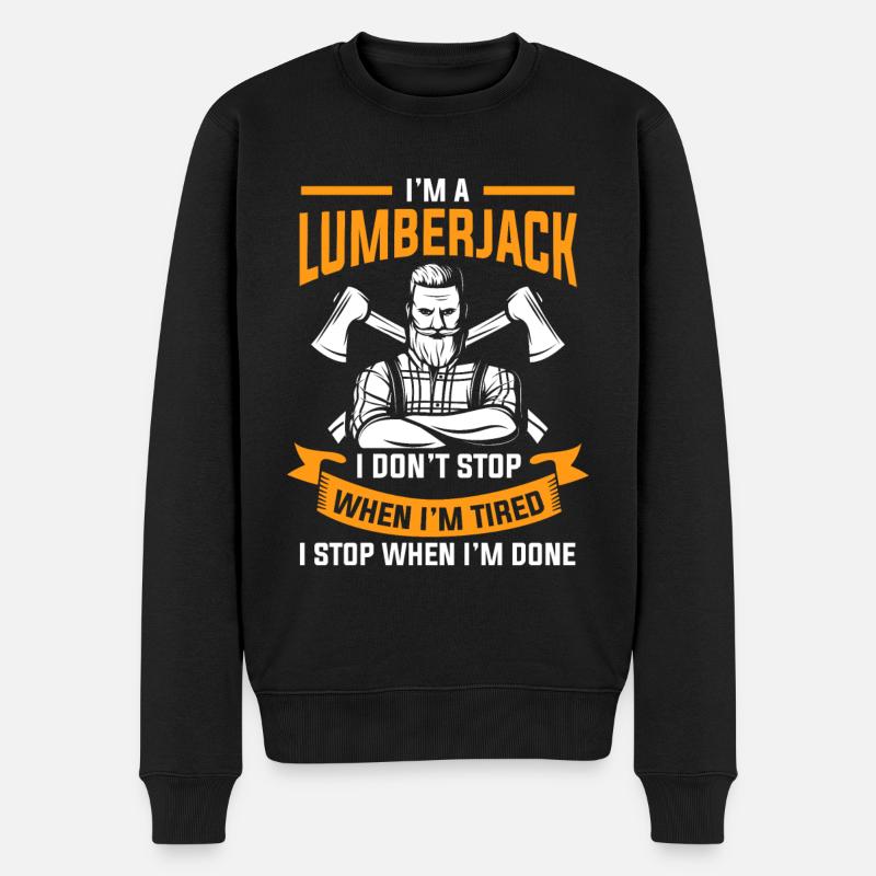 Bûcheron bûcheron bûcheron - Pull Premium bio Homme - noir