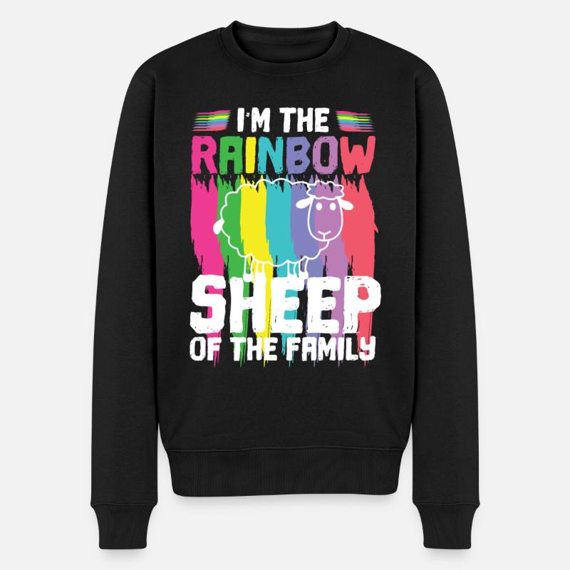 LGBTQ LGBT Regenbogen Schwul Gay Pride Lesbisch - Männer Premium Bio Pullover - Schwarz