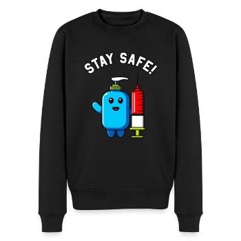 Reste en bonne santé désinfection piqûre seringue vaccination - Pull Premium bio Homme - noir - Devant - Nico (187cm)
