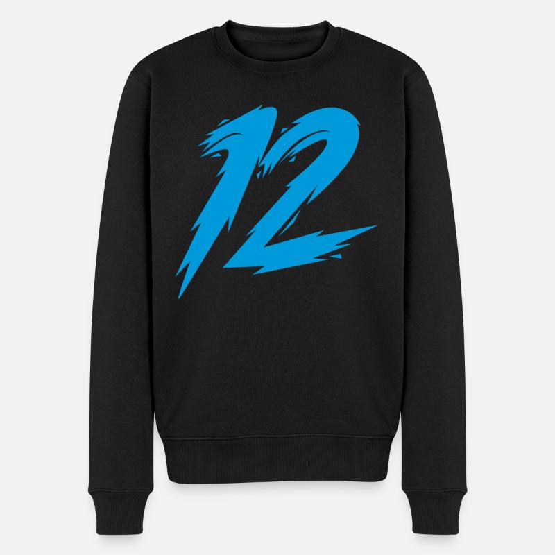 12 - Männer Premium Bio Pullover - Schwarz