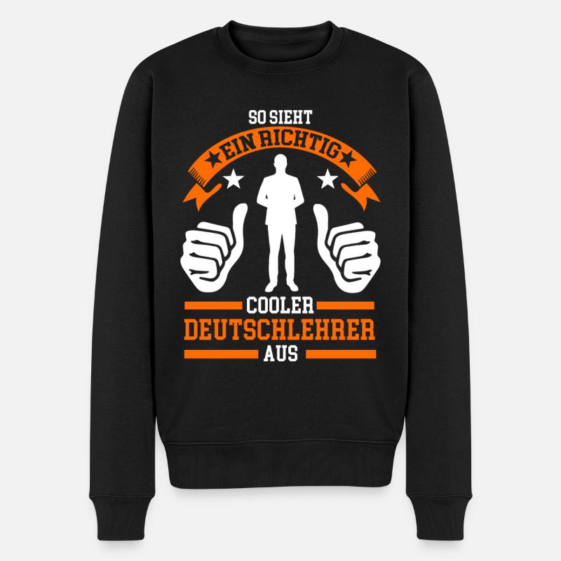 Deutschlehrer Germanistik Schullehrer - Männer Premium Bio Pullover - Schwarz