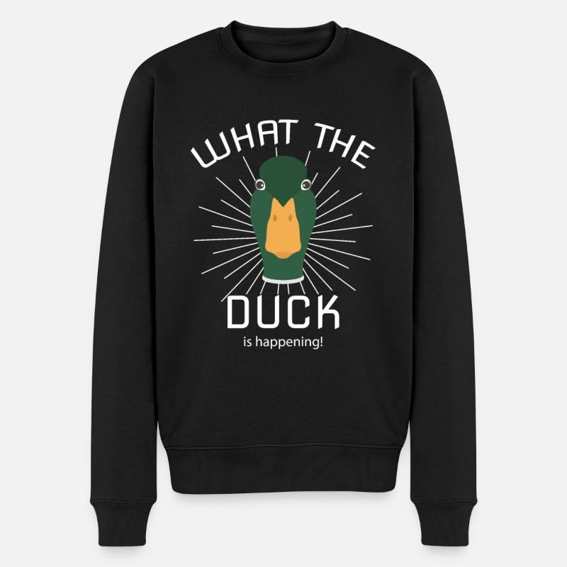 Lustiger Enten Spruch - Ente Duck - Männer Premium Bio Pullover - Schwarz