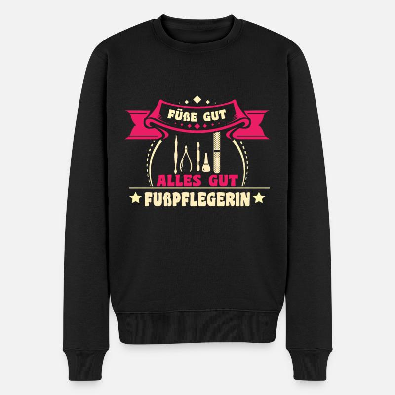 Fußpflege - Männer Premium Bio Pullover - Schwarz