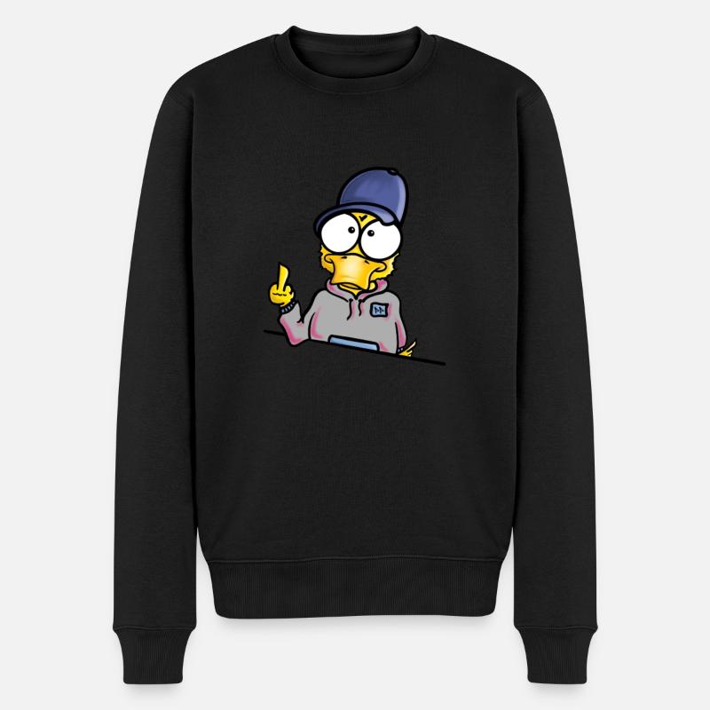 Canard avec un majeur cap - Pull Premium bio Homme - noir