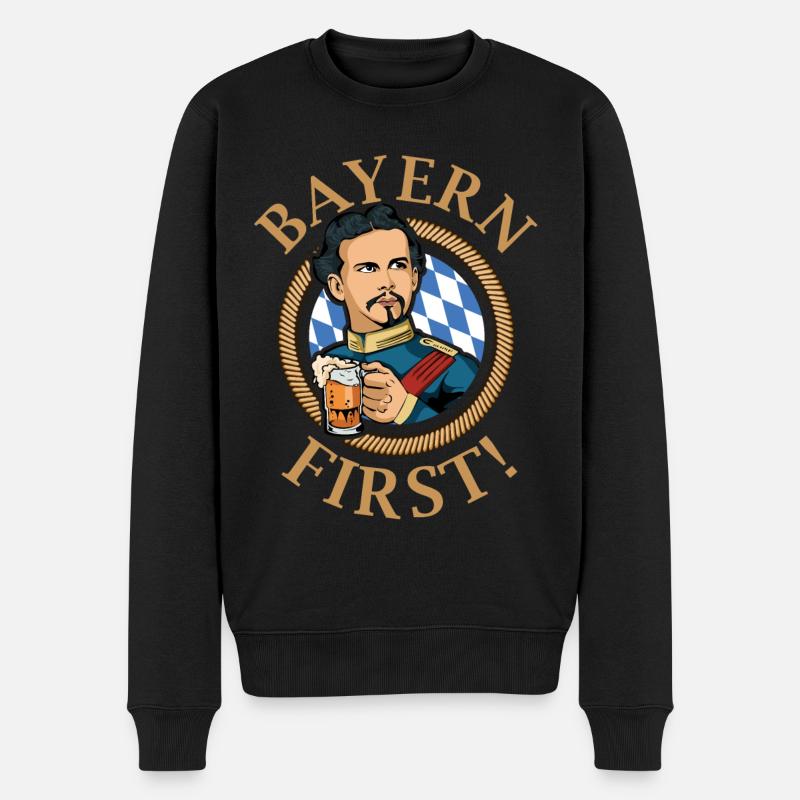 Bayern First - Freistaat Bayern - Männer Premium Bio Pullover - Schwarz