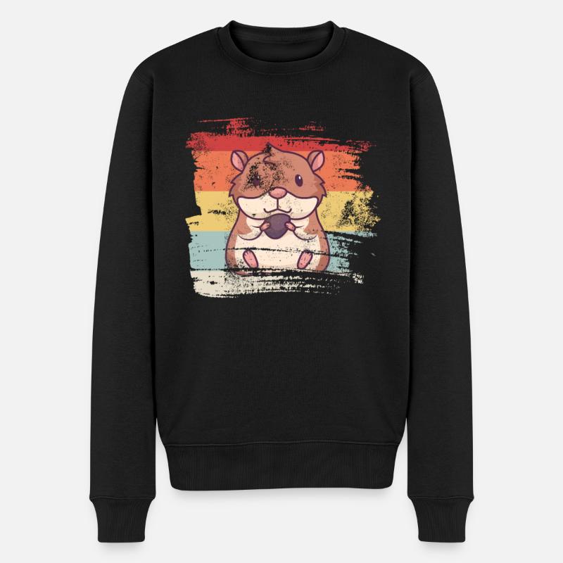 Hamster rétro - Pull Premium bio Homme - noir