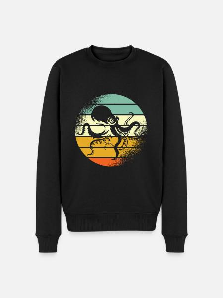 Squid Retro Octopus - Men's Premium Organic Jumper - black