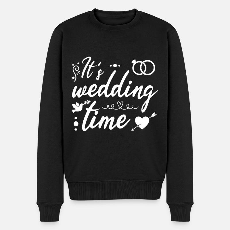 Hochzeit heiraten - Männer Premium Bio Pullover - Schwarz