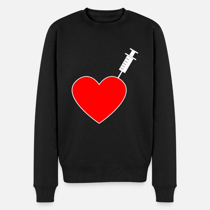 Impfung - Ich bin geimpft - Männer Premium Bio Pullover - Schwarz