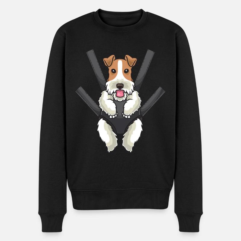 Foxterrier chien en pochette - Pull Premium bio Homme - noir
