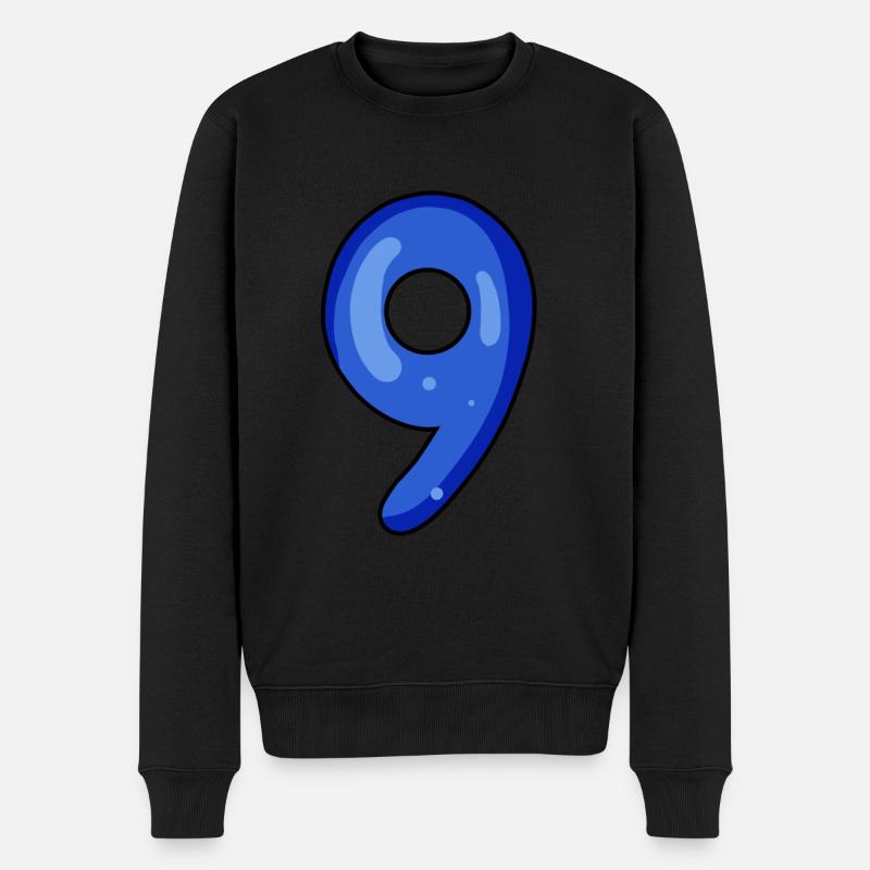9 - Männer Premium Bio Pullover - Schwarz