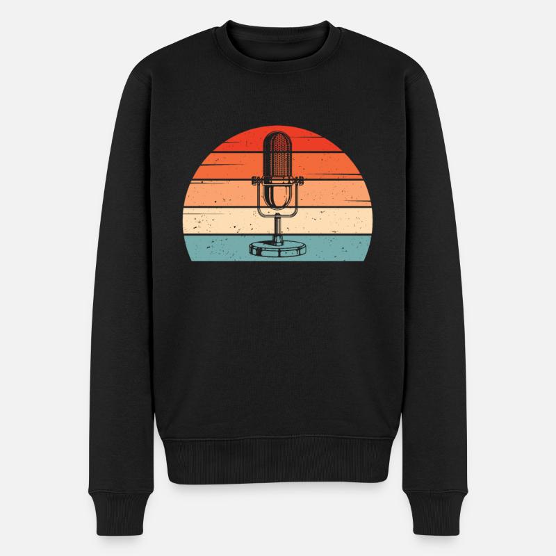 Podcast Radio Micro Podcaster Retro Soleil - Pull Premium bio Homme - noir