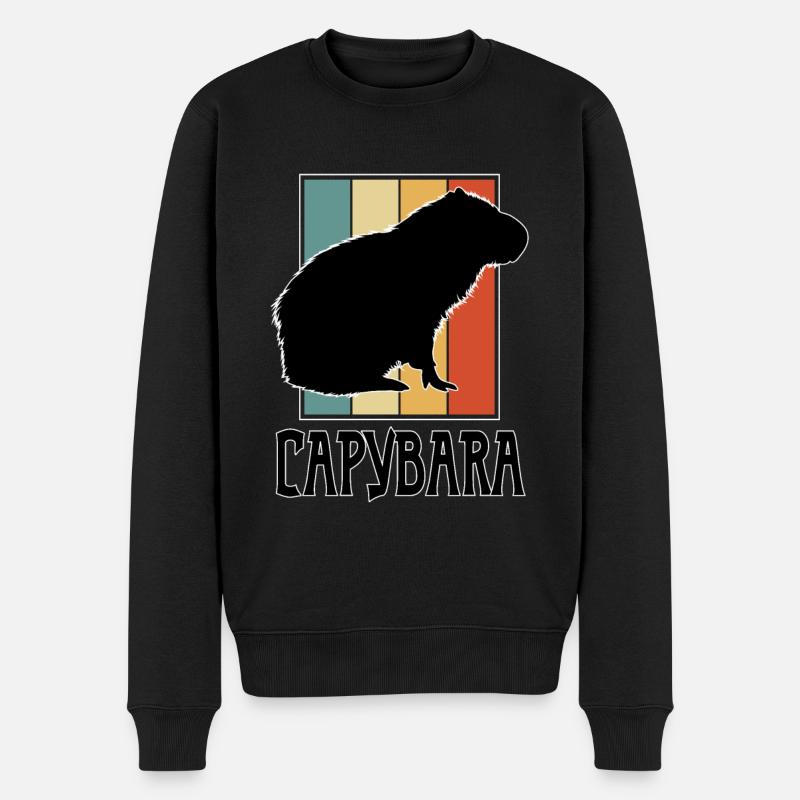 Cochon d’eau Capybara Rongeur Capibara Amant - Pull Premium bio Homme - noir