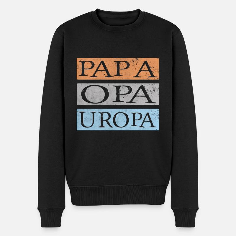 Uropa Retro - Männer Premium Bio Pullover - Schwarz