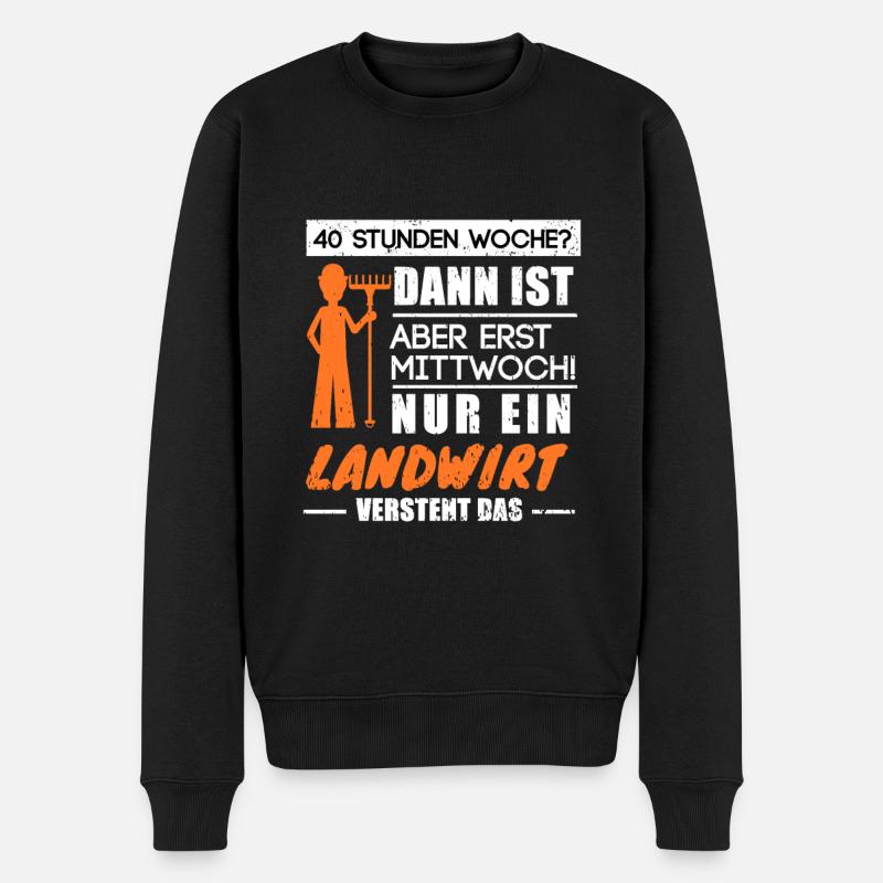 Nur ein Landwirt versteht das - Männer Premium Bio Pullover - Schwarz