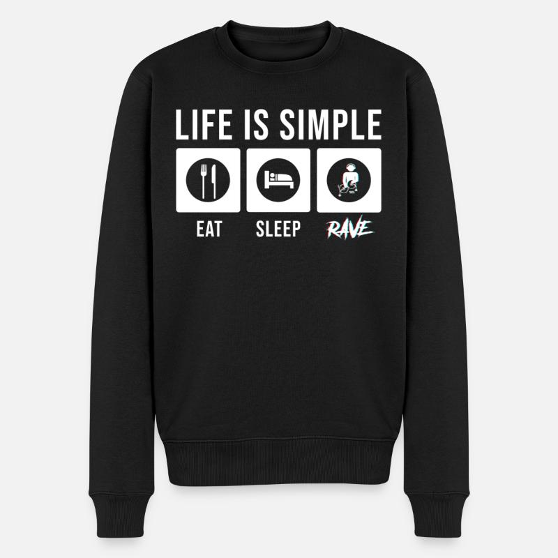 Rave Raver Techno Electro Musique - Pull Premium bio Homme - noir