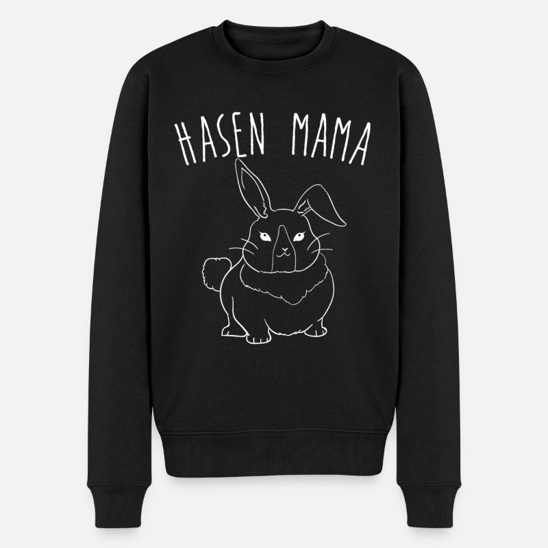 Hasen Mama - Männer Premium Bio Pullover - Schwarz